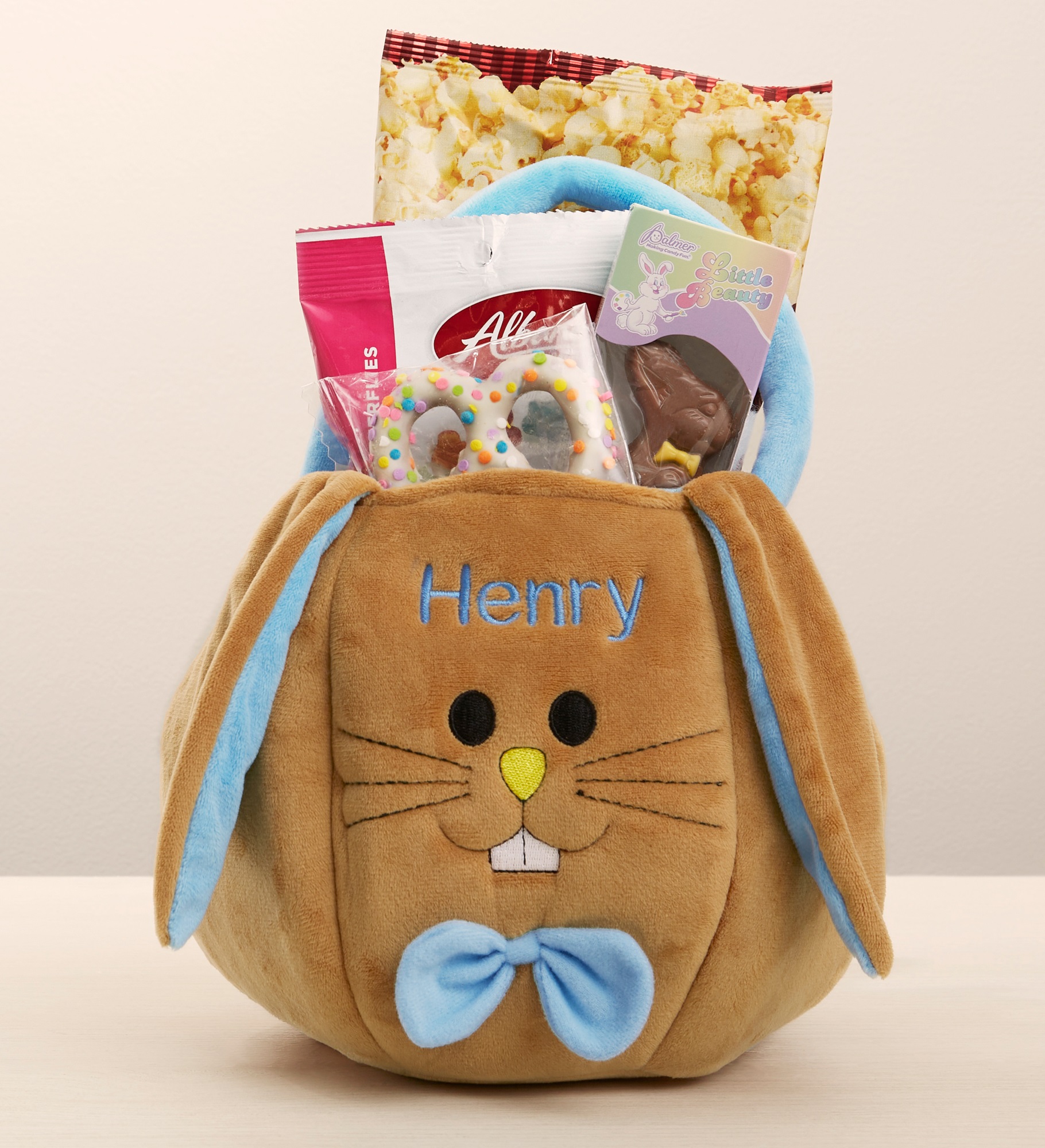 Embroidered Easter Bunny Basket & Treat Gift Set